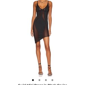 Ow collection mini dress in black caviar